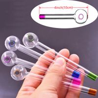 Wholesale Glass Oil Burner Pipe Mini Thick Pyrex Smoking Pipes Clear Test Straw Tube oil nail For Water Bong Accessories