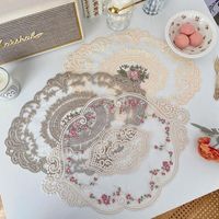 Wholesale Mats Pads Nordic Anti scald Pad For Cup Tableware Lace Placemat Dining Room Table Top Decorative Cloth Cover Home El