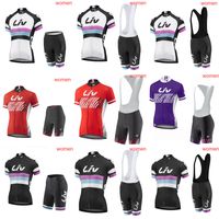 Wholesale Women liv Cycling Jersey Set Racing Bicycle Clothing Maillot Ciclismo Tour de france summer quick dry MTB Bike Clothes Sportswear Y21030912
