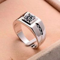 Wholesale Hot Selling Jewelry Alloy Silver plated Rings Diamond Man Rings European and American Men Domineering Hipster Wedding Rings Gifts