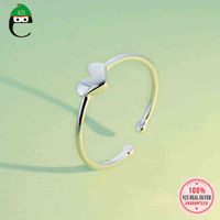 Wholesale Elfoplatasi Solid Real Sterling Silver Fashion Heart Opening Sizable Ring for Women Teen Girl Kid Xmas Gift Xy1021
