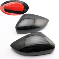 Wholesale 2Pcs For Volkswagen VW Polo R C Side Door Wing Mirror Cover Replace caps Carbon fiber pattern