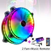 Wholesale Fans Coolings cm Large Air Volume Colorful For Computer Case RGB Cooling Fan With Remote Controller Quiet Hydraulic Bearing Heat Dissipa