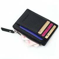 Wholesale 1 Pc Small Men Wallet Women Zipper Coin Pocket Ultra Thin Wallet Wallet Mini Leather Card Holders Card Slots Purse Colors