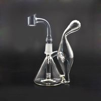 Wholesale cheapest Glass Bong Klein Tornado Recycler Dab Rig Unique Bongs smoking bubbler Water Pipes With mm Banger nail and oil burner pipe