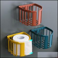 Wholesale Toilet Hardware Bath Home Gardentoilet Paper Holders Bathroom Rack Wall Mounted Adhesive Organizer No Drill Large Capacity Tissue Holder H