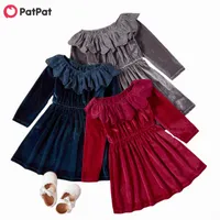 Wholesale Girl s Dresses PatPat Spring And Autumn Toddler Girl Solid Dress
