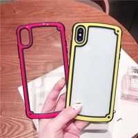 Wholesale Colorful Cute PC Bumper Cell Phone cases Cover Clear Acrylic Back Jelly Macaroon Color for iPhone PLUS XR X MAX