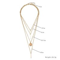 Wholesale Fashion k Gold Plated Thin Chain Multi Layered Vertical Bar Charm Coin Star Pendant Necklace For Women