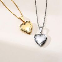 Wholesale Pendant Necklaces BUY Fashion Gold Silver Color Heart Necklace Unique Design Stainless Steel Can Open Put Picture