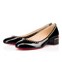 Wholesale Luxury Designer Mirror Leather With Spikes Red Bottom Loafers For Women Single Shoes Casual Low heeled Wedding Dress Shoes brazil chenyixiua