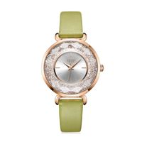 Wholesale Wristwatches Full Crystal Elegant Cutting Women s Watch Japan Quartz Lady Hours Fine Fashion Leather Bracelet Girl s Gift Julius Box