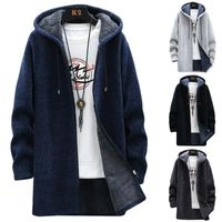 Wholesale Men s Jackets Fleece Long Sleeve Hooded Hoodie Winter Warm Casual Parka Coat Jacket UK