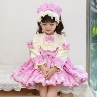Wholesale 2PCS Boutique Autumn Girls Dress Lolita Cotton Long Sleeve Spanish Style Royal Princess Dresses Toddler Fall Clothes For Party