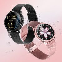 Wholesale Q8L Women Smart Watch Fitness Tracker Female Physiological Cycle Monitor Watches Sports Wristwatch Metal Band Touch Panel Round Display Girl Friend Gift