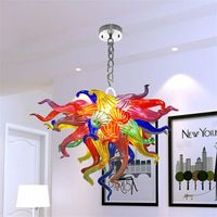 Wholesale Art deco home decoration modern lamp hallway crystal hand mouth blown glass chandelier inches murano chandeliers for bedroom living dining room bar