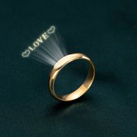 Wholesale Sterling silver projection couple band ring with love word personalized love rings for women and men