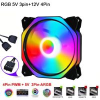 Wholesale Fans Coolings PWM V Pin V Pin CPU Cooler mm Blades Gamer Cabinet Fan For Computer Case CFM RGB Quiet PC
