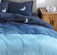 Wholesale Starry Night Sky Bedding Sets Moon and Star Pattern Gradient Color Duvet Cover Set Bed Sheet Pillowcases for Boys Multi Size V2