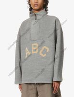 Wholesale Designer hoodies USA th Autumn Winter Super Oversize Flocking Print Hoodie Skateboard Half Zipper Hoody Fleece Pullover Sweatshirt