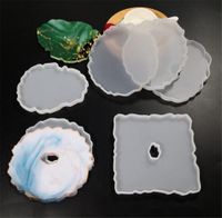 Wholesale Hot Bar Dining Resin Coaster Silicone Geode Wave Mold DIY Epoxy Tray Mold Round Coaster Casting Mold for DIY Making Home Craft Decoration