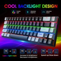 Wholesale V800 Mechanical Keyboard Key black and gray collocation Type C Wired Support kinds of super dazzling LED lighting effects