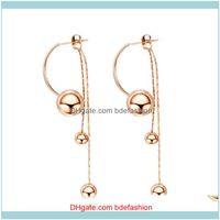 Wholesale Jewelryfashion Stylish Unique Designer Stainless Steel Multi Ball Dangle Pendant Stud Earrings For Women Girls Rose Gold Drop Delivery