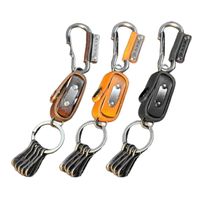 Wholesale Keychains Vintage Punk Dice Pack Cowhide Leather Keychain Metal Loop Key Ring Fob Belt Purse Bag Car Holder Keyring Gifts