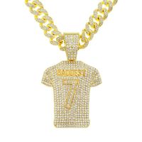 Wholesale Pendant Necklaces Hip Hop Rhinestones Paved Bling Iced Out Baddest Number Jersey Pendants Necklace For Men Rapper Jewelry Gifts