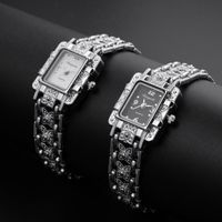 Wholesale Wristwatches Classic Women Small Watches Fashion Silver Design Square Bracelet Watch Luxury Ladies Quartz Clock