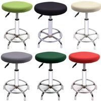 Wholesale Chair Covers Stretch Bar Stool Cover Round Lift Solid Color Seat Case Removable Protector Washable Slipcover Counter Decor