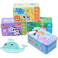 Wholesale Children s Wooden Puzzle Baby Early Educational Toys Cartoon Animal Traffic Wood Jigsaw Puzzles of The Six in One Toy