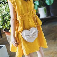 Wholesale Shoulder Bags Cute Mini Messenger Bag Gift Women Casual Fashionable PU Princess Bowknot Girls Heart HandBags Chain