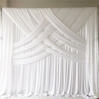 Wholesale 2021 March New Arrival m H x3m W Piece Hot Sale White Cross Drapes Ice Silk Curtain Wedding Backdrop