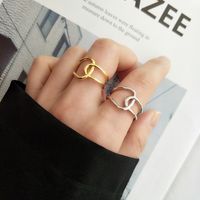 Wholesale Korean Gold Plated Ring Ins Minimalist Lines Interweave Cross Female Personalized Sier Net Red Jewelry HKK716