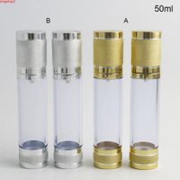 Wholesale 360 x ml Clear Portable Refillable Airless Lotion Cream Pump Bottle cc Empty Vacuum Cosmetic Packaging Aluminum Containerhigh qualtiy