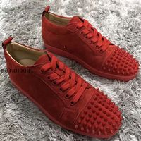 Wholesale Famous New Junior Spikes Red Bottom Sneakers Shoes Mesh Casual Walking Low Top Best Gift For Women Men Sports Leisure Flats Oblique B23Shoes