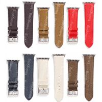 Wholesale Top Designer Luxury Strap Gift Watchbands for Apple Watch Band mm mm mm mm iwatch bands Leather Bracelet Fashion Wristband Print Stripes watchband