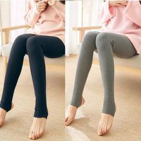 Wholesale Women s Leggings Fashion Wool Fleece Trousers High Waist Basic Pants Women Ribbed Pattern Winter Thicken Warm