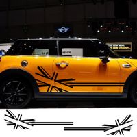 Wholesale 2pcs Union Jack Car Styling Door Side Body Decal Stickers Racing Stripes Accessories For MINI Cooper S R50 R55 R56 F56 F57 F60