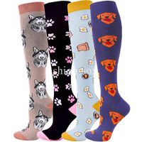 Wholesale Men s Socks Women Men Compression Cat Dog Animal Prints High Stockings Running mmhg Sports