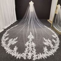 Wholesale Luxury Meters Long Lace Wedding Veil with Comb White Ivory Bridal Veil High Quality Bride Headpieces Wedding Accessories