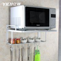 Wholesale Other Home Decor Space Aluminum Microwave Oven Rack Bracket Light Wave Furnace Layer Kitchen Shelf Wall Hanging