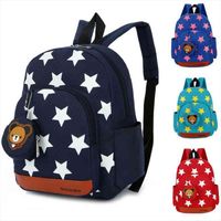 Wholesale Super Cute Child Nursery School Bags Animal Backpacks With Bear Hanging Ornament Stars Pattern Kindergarten Rucksack