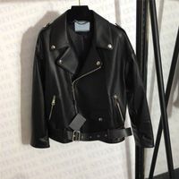 Wholesale Luxury Sheepskin Genuine Leather Jackets Womens Short Coats Back Triangle Badge Designer Jacket Streetwear