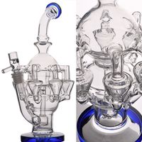 Wholesale 12 Inch Height hookah Glass With Matrix Perc Rocket Recycler Arms Water Bongs For Tobacco Smoking Dab Oil Rig Smooth Bubbler