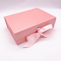 Wholesale High End Paperboard Pink Folding Gift Wrap Rigid Magnetic Closure Packaging Box For Underwear Clothing Cosmetic