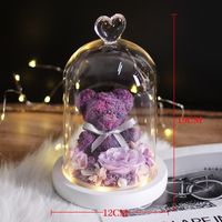 Wholesale Teddy Bear Rose Flowers In Glass Dome Christmas Festival DIY Home Wedding Decoration Birthday Valentine s Day Gifts FWE11260