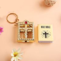 Wholesale Muslim Islamic Mini Keychain Trinket Car Key Ring Jewelry Resin Islamic Mini Ark Quran Book Real Paper Can Read Pendant Key Ring