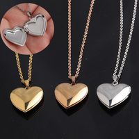 Wholesale Romantic Heart Shaped Friend Picture Frame Locket Pendant Necklace Stainless Steel Love Jewelry Couple Valentine s Day Gift